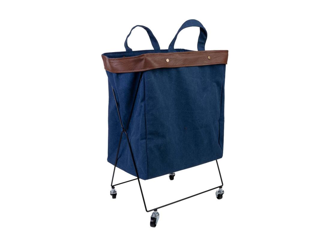 Vente Unique Panier à Linge En Métal Et Tissu 41x32x58h Cm