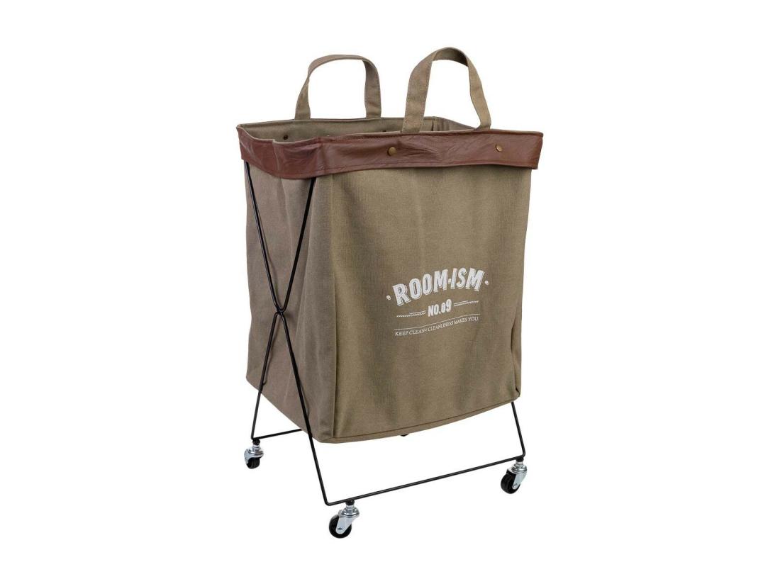 Vente Unique Panier à Linge En Métal Et Tissu 41x32x58h Cm