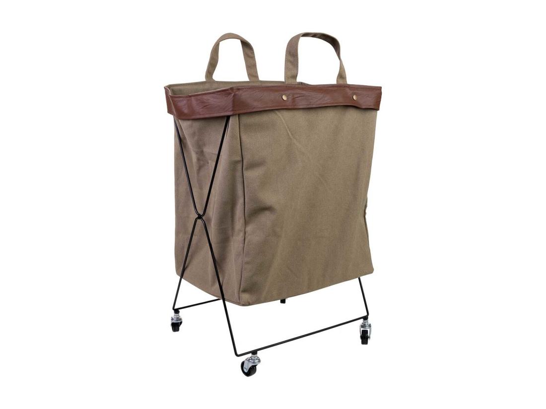 Vente Unique Panier à Linge En Métal Et Tissu 41x32x58h Cm