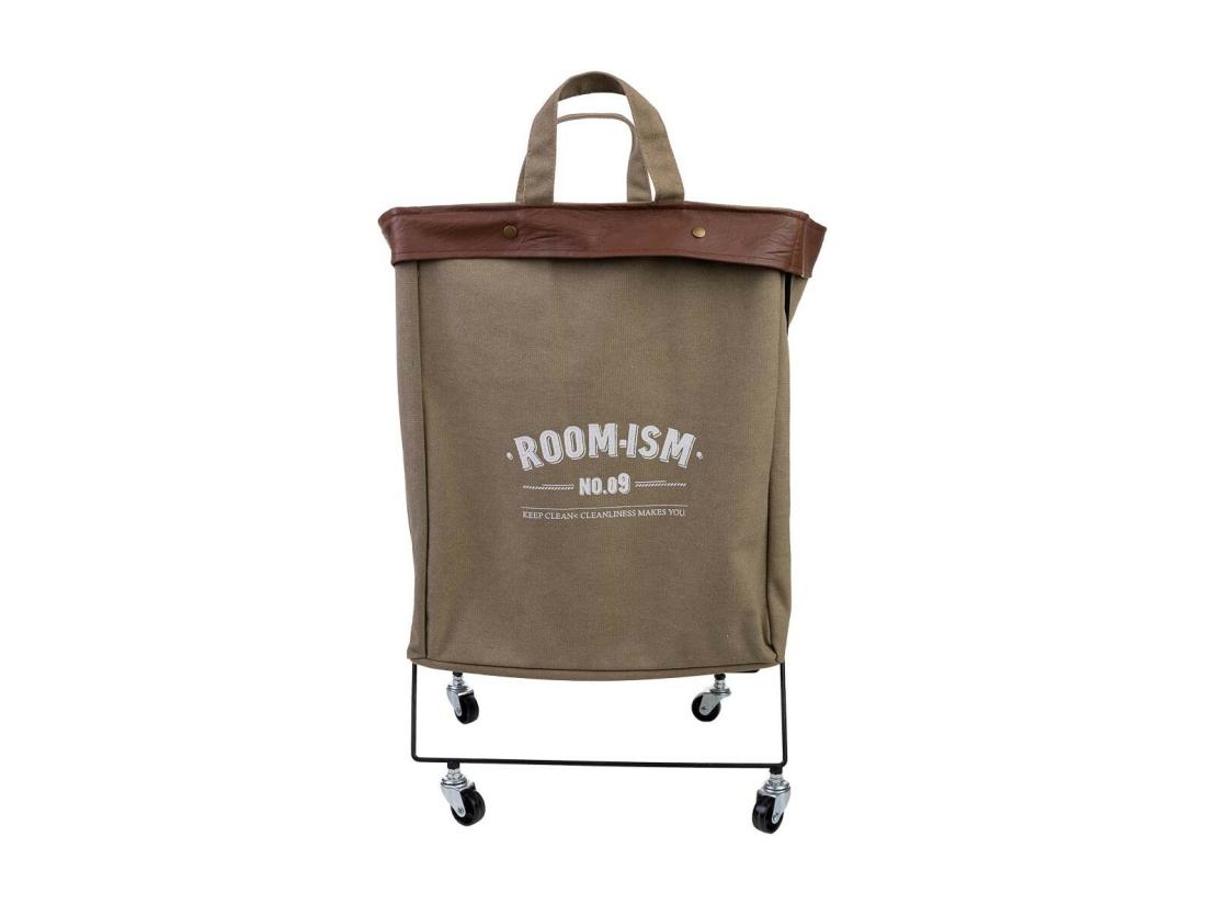 vente unique Panier à linge en métal et tissu 41x32x58h cm