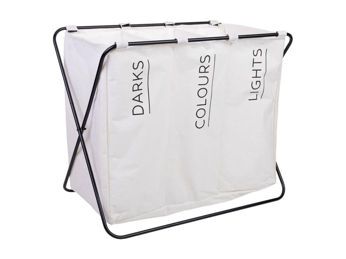 Vente Unique Panier à Linge En Métal Et Tissu 65.5x40x56h Cm