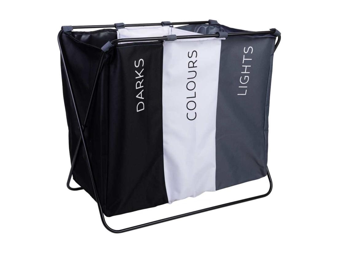 Vente Unique Panier à Linge En Métal Et Tissu 65.5x40x56h Cm