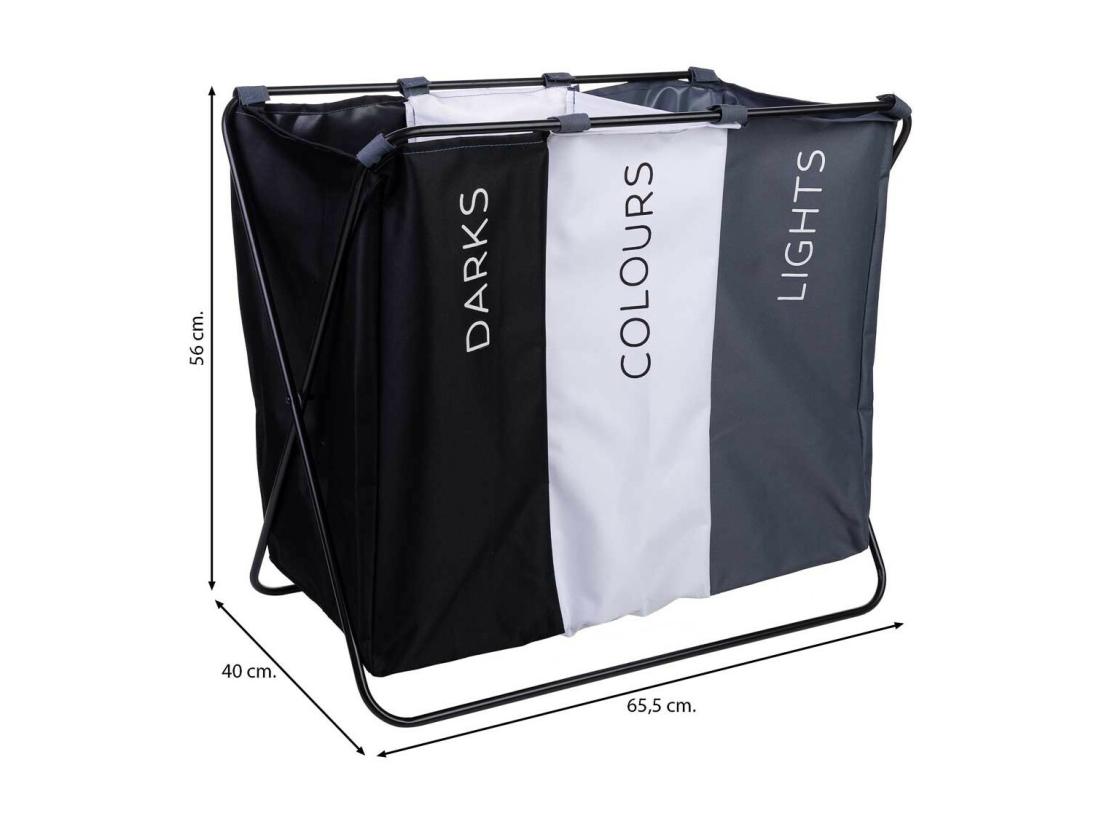 Vente Unique Panier à Linge En Métal Et Tissu 65.5x40x56h Cm