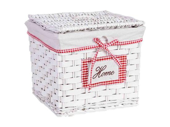 Vente Unique Panier à Linge En Osier Gris 32x32x28h Cm