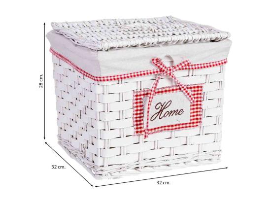 Vente Unique Panier à Linge En Osier Gris 32x32x28h Cm