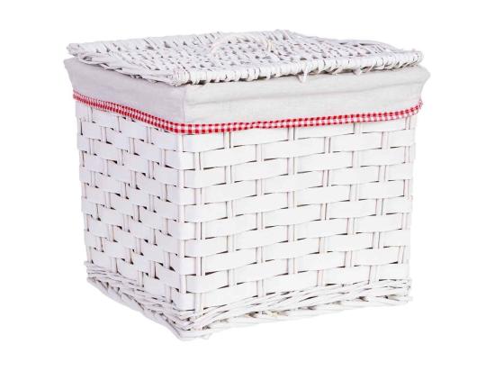 Vente Unique Panier à Linge En Osier Gris 32x32x28h Cm
