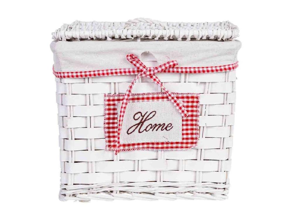 vente unique Panier à linge en osier gris 32x32x28h cm