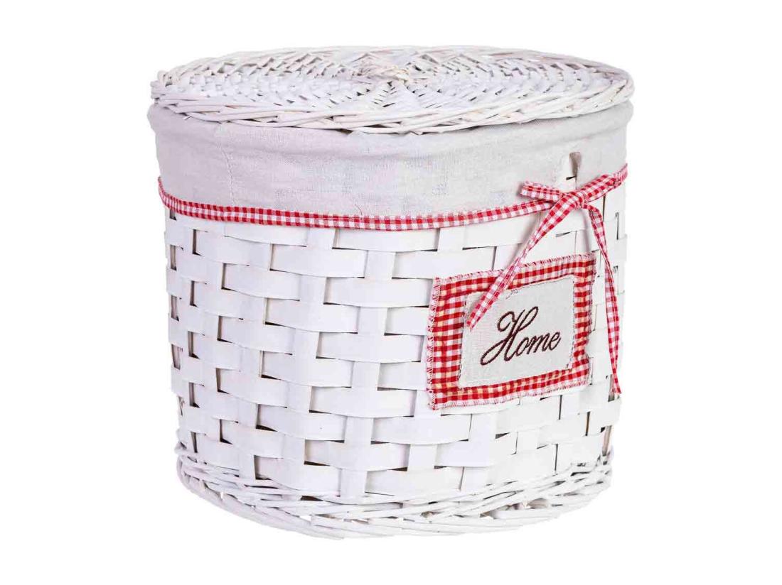 Vente Unique Panier à Linge En Osier Gris 35x35x29h Cm