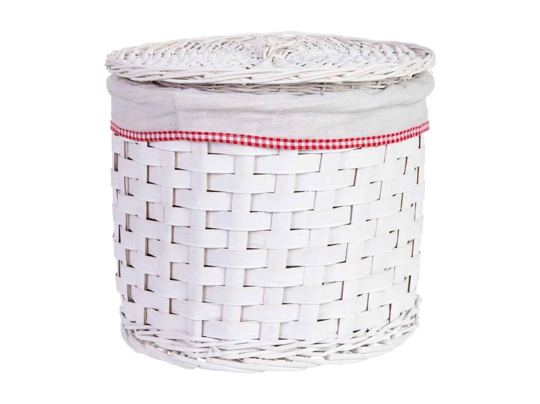 Vente Unique Panier à Linge En Osier Gris 35x35x29h Cm