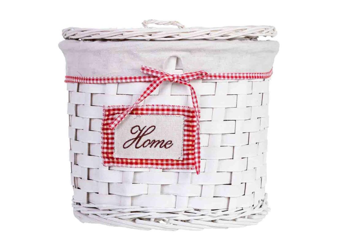 vente unique Panier à linge en osier gris 35x35x29h cm