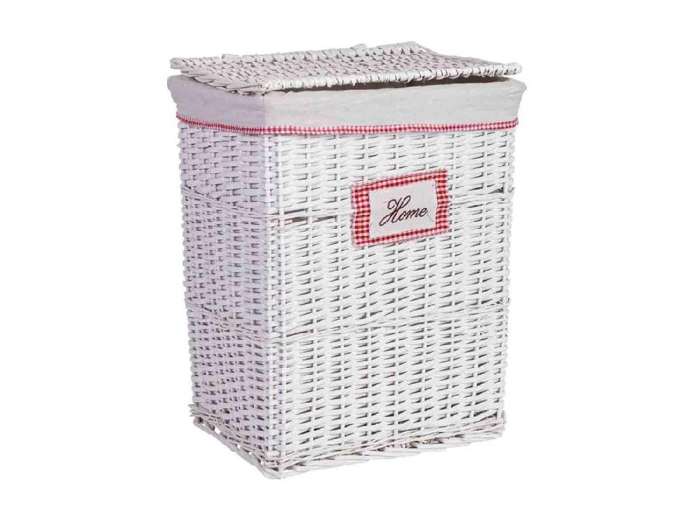 Vente Unique Panier à Linge En Osier Gris 43x33x55h Cm
