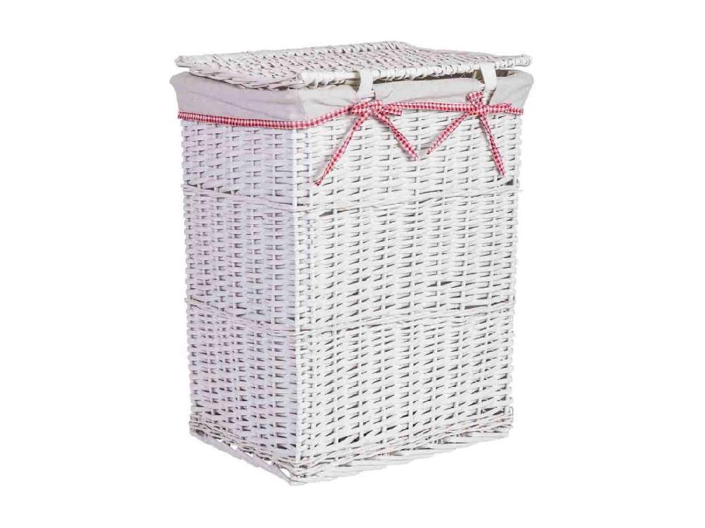 Vente Unique Panier à Linge En Osier Gris 43x33x55h Cm
