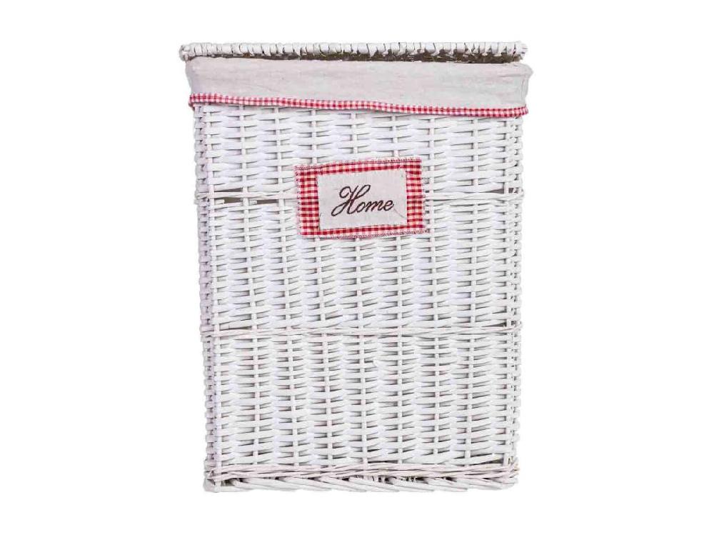 vente unique Panier à linge en osier gris 43x33x55h cm