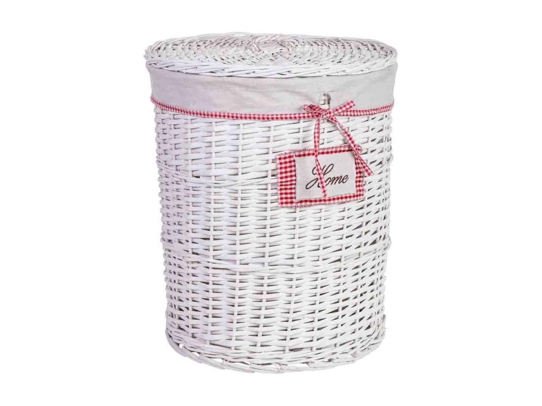 Vente Unique Panier à Linge En Osier Gris 43x43x52h Cm