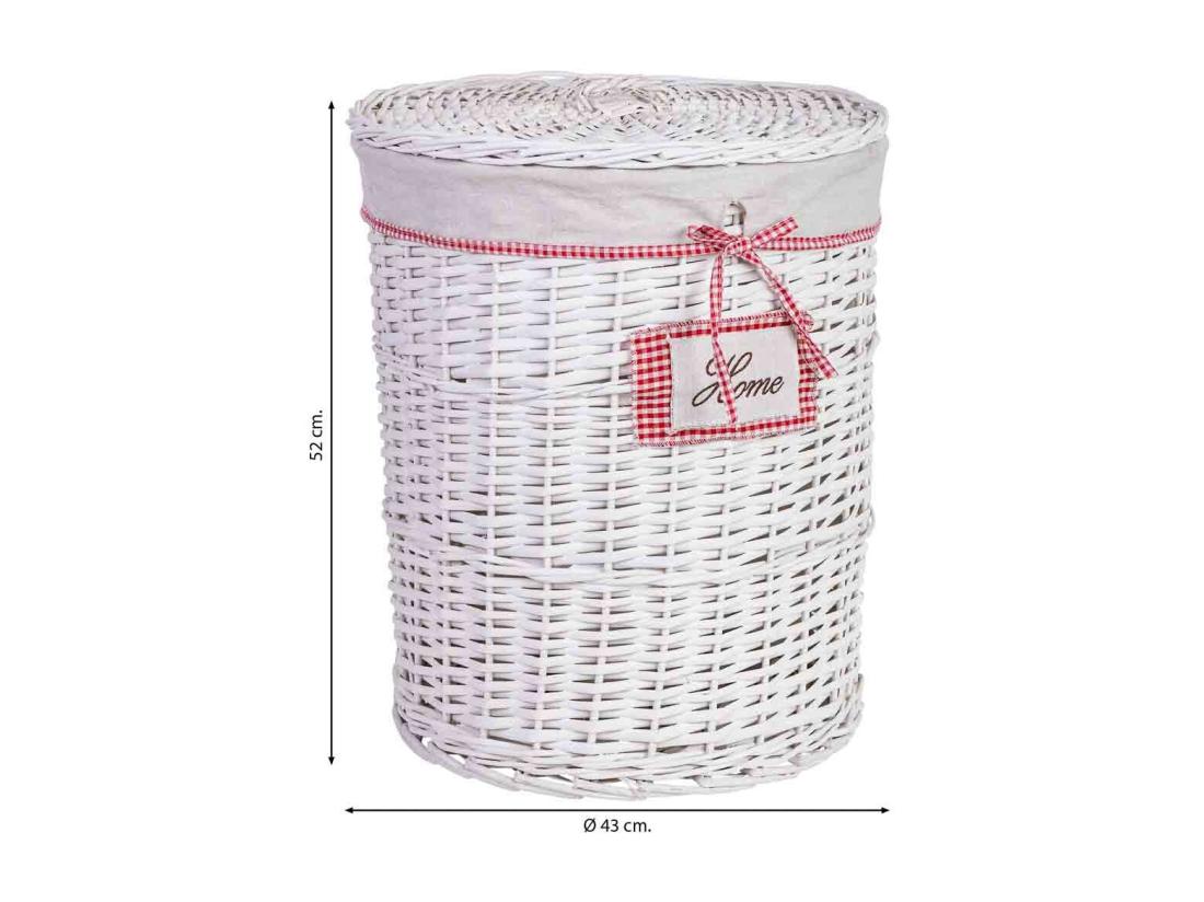 Vente Unique Panier à Linge En Osier Gris 43x43x52h Cm