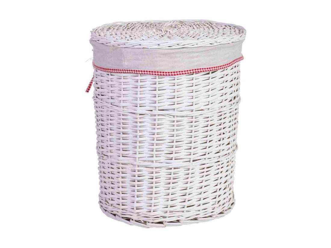 Vente Unique Panier à Linge En Osier Gris 43x43x52h Cm