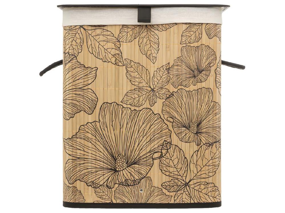 Vente Unique Panier A Linge - Marron Et Beige - Bambou - L. 41 5 X P. 30 X H. 50 Cm