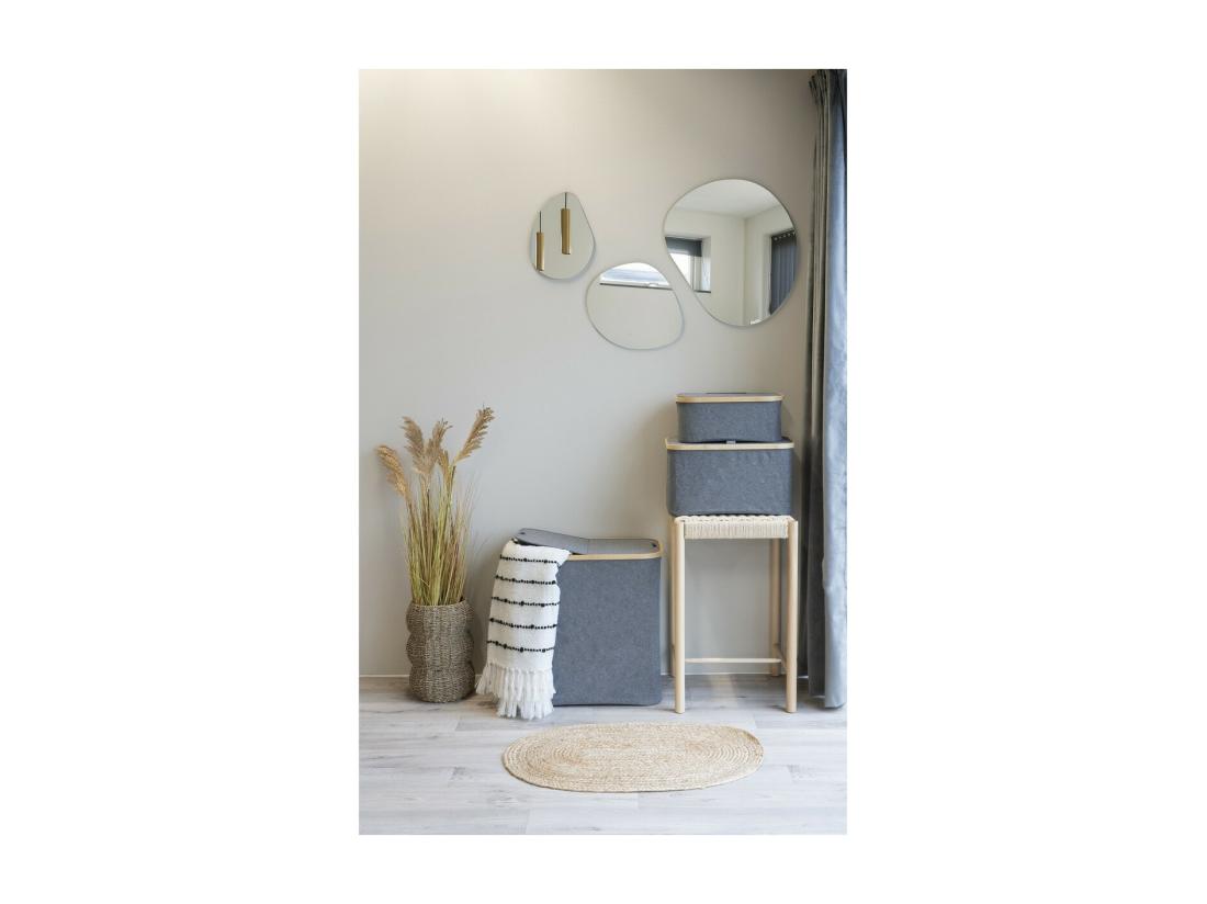 Vente Unique Panier à Linge Noto Gris 33x54x54 Cm EPIKASA