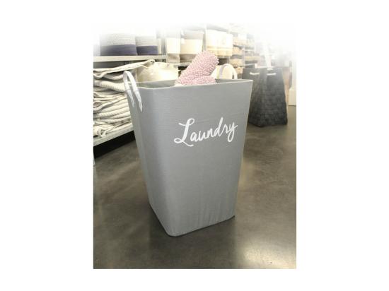 Vente Unique Panier à Linge Rigide En Tissu Gris Avec Anses - LAUNDRY 2