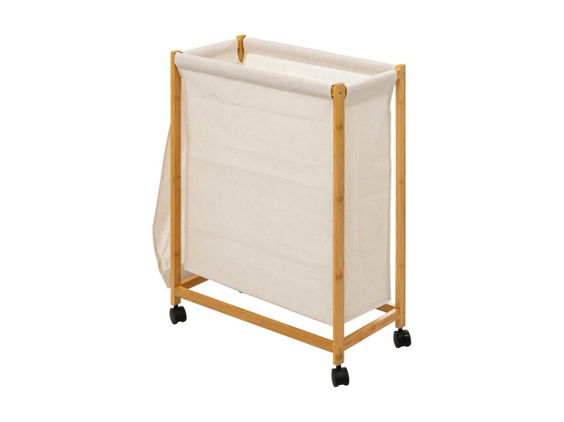 Vente Unique Panier à Linge Roulant En Bambou H 80 Cm