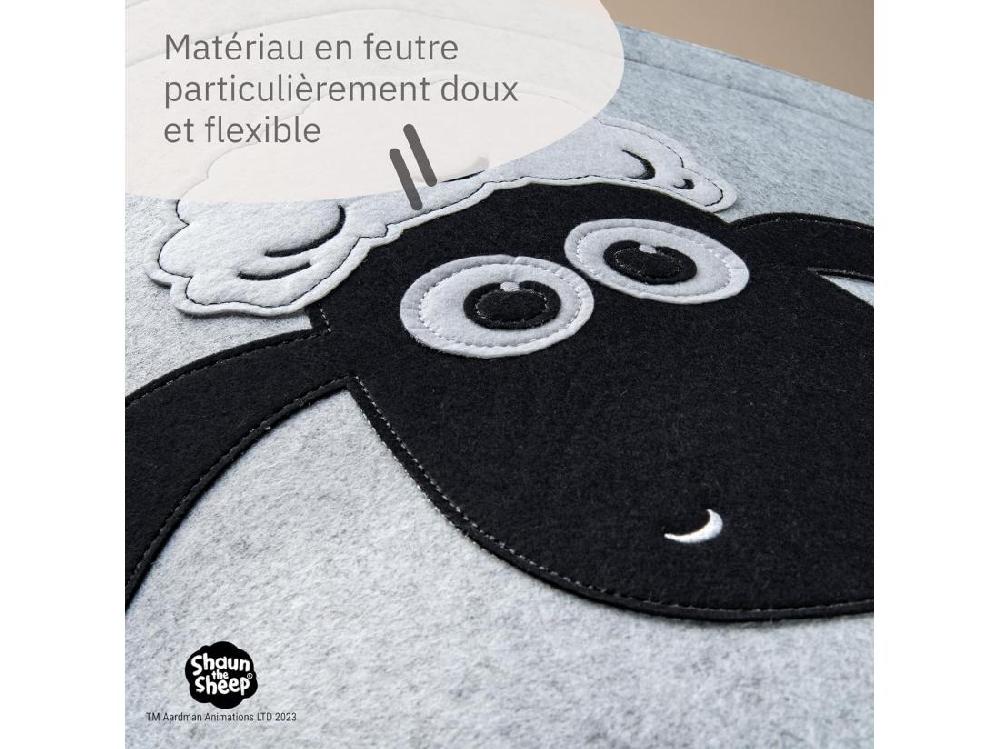 Vente Unique Panier à Linge Sale Gris En Feutre Motif Tête De Mouton Lifeney Shaun Le Mouton