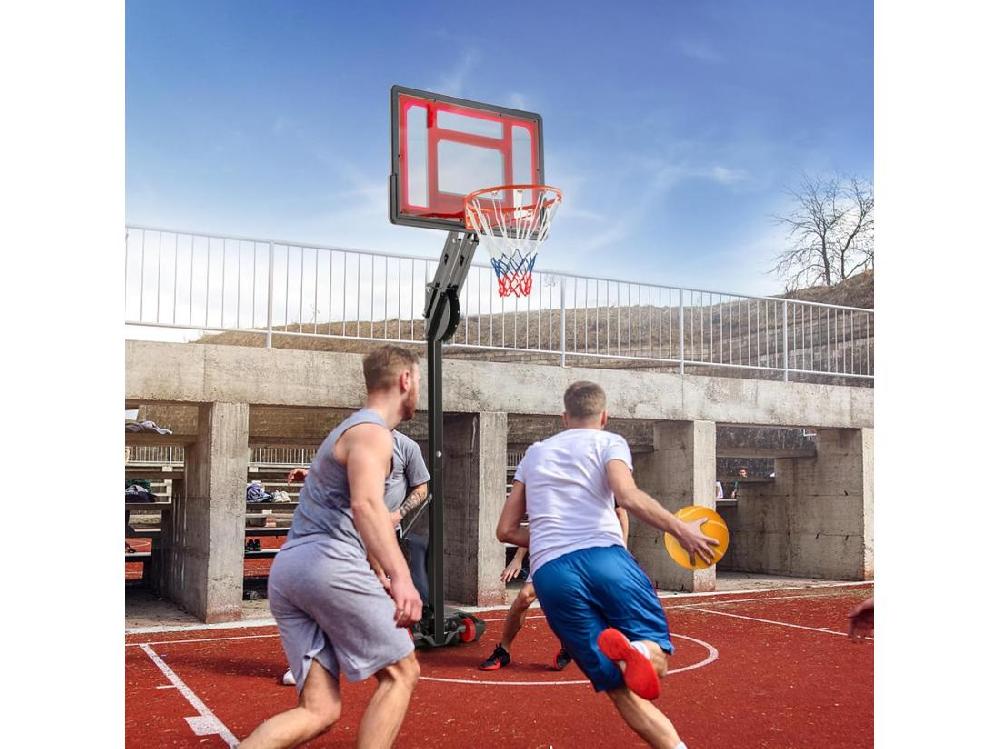 Vente Unique Panier De Basketball Sur Pieds Hauteur Réglable De 1 55 à 3 1 M Support De Basketball Portable Avec Panneau Arrière En Pet Basket-Ball Et Pompe