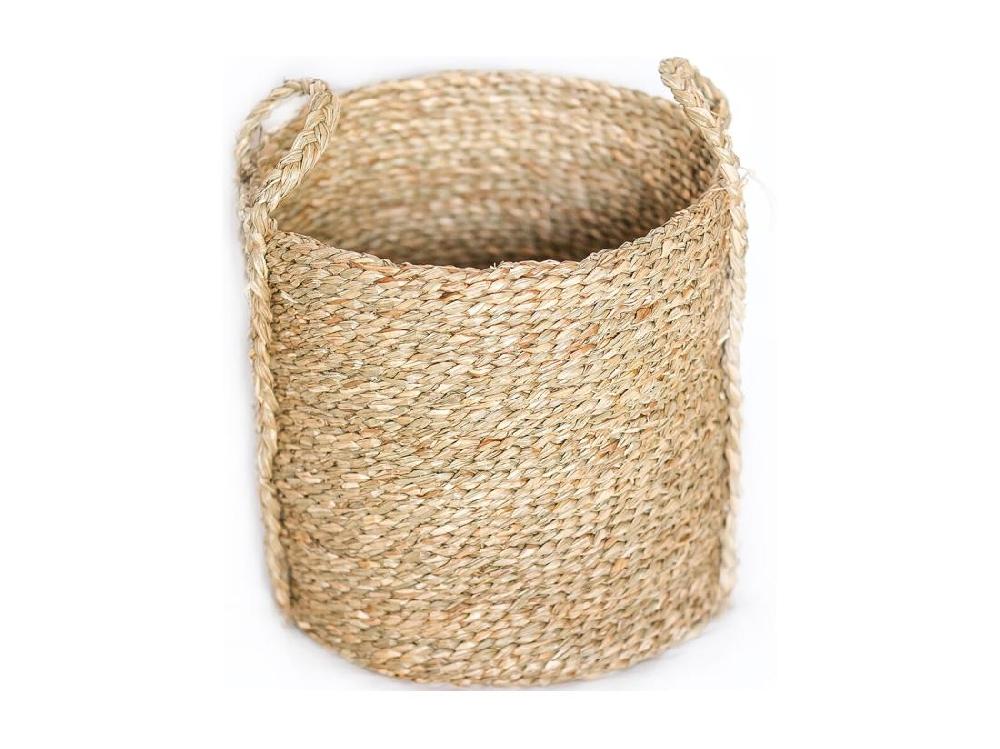 Vente Unique Panier En Fibres Naturelles Avec Poignées - 30x30CM - Taral Naturel