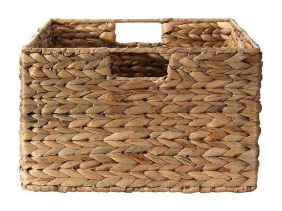 Vente Unique Panier En Jacinthe D'eau Armature Métal - Hauteur 17 Cm