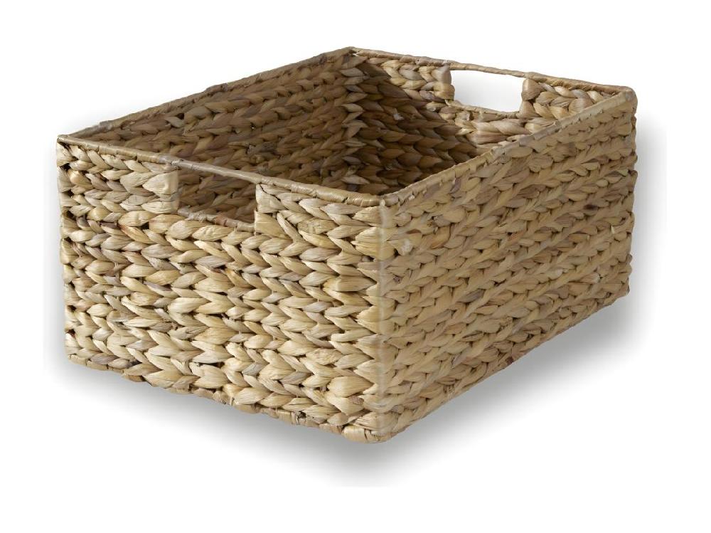 Vente Unique Panier En Jacinthe D'eau Armature Métal - Hauteur 20 Cm