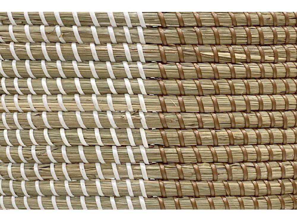 Vente Unique Panier En Jonc De Mer Avec Couvercle - D. 39 X H. 71 Cm - Naturel Jaune Et Blanc - JALIO