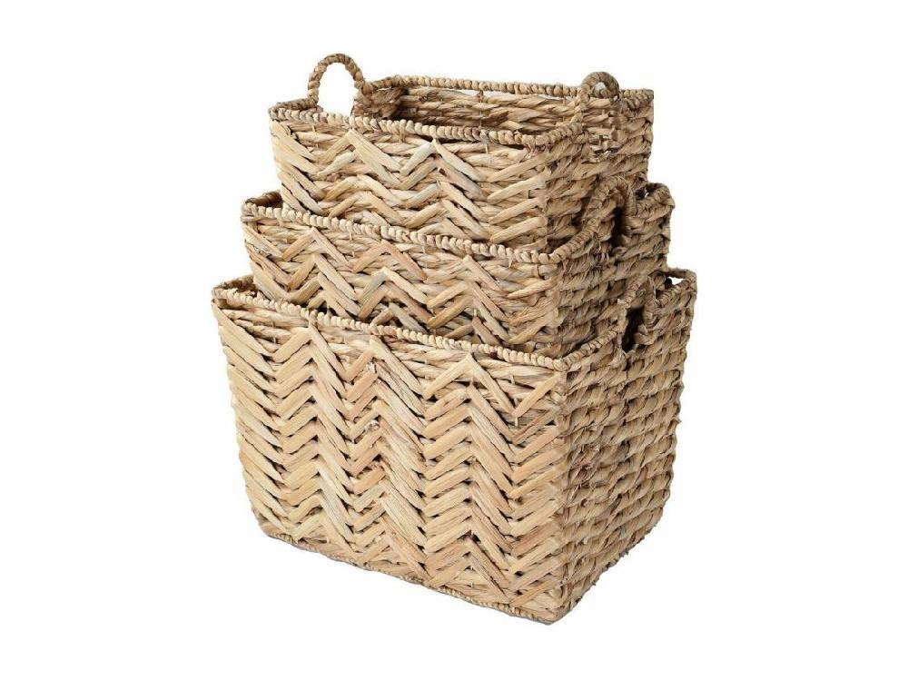 Vente Unique Panier Haut En Jacinthe D'eau Grand Modèle - L52xH37 Cm