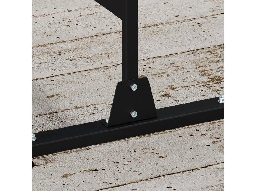 Vente Unique Panneau Brise Vue Décoratif Paravent Extérieur Motif Végétal Métal Noir