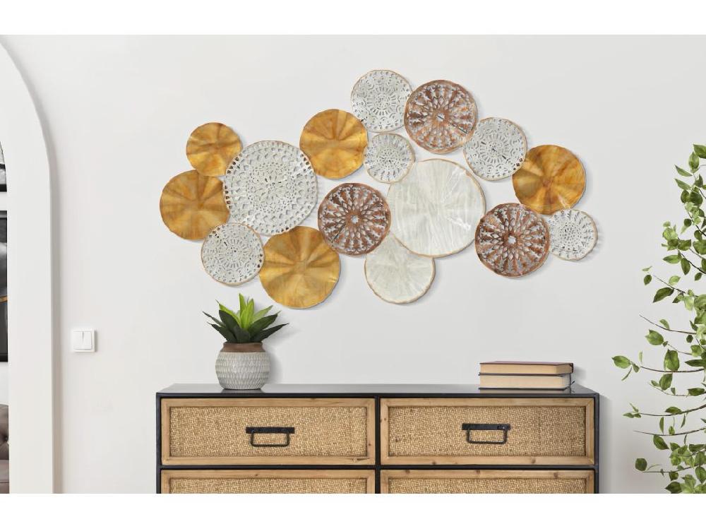 vente unique Panneau Décoratif 3D Triby - Panneau Murale avec Figures Circulaires Découpées et Multicolores - 125x5 5x68 5 cm