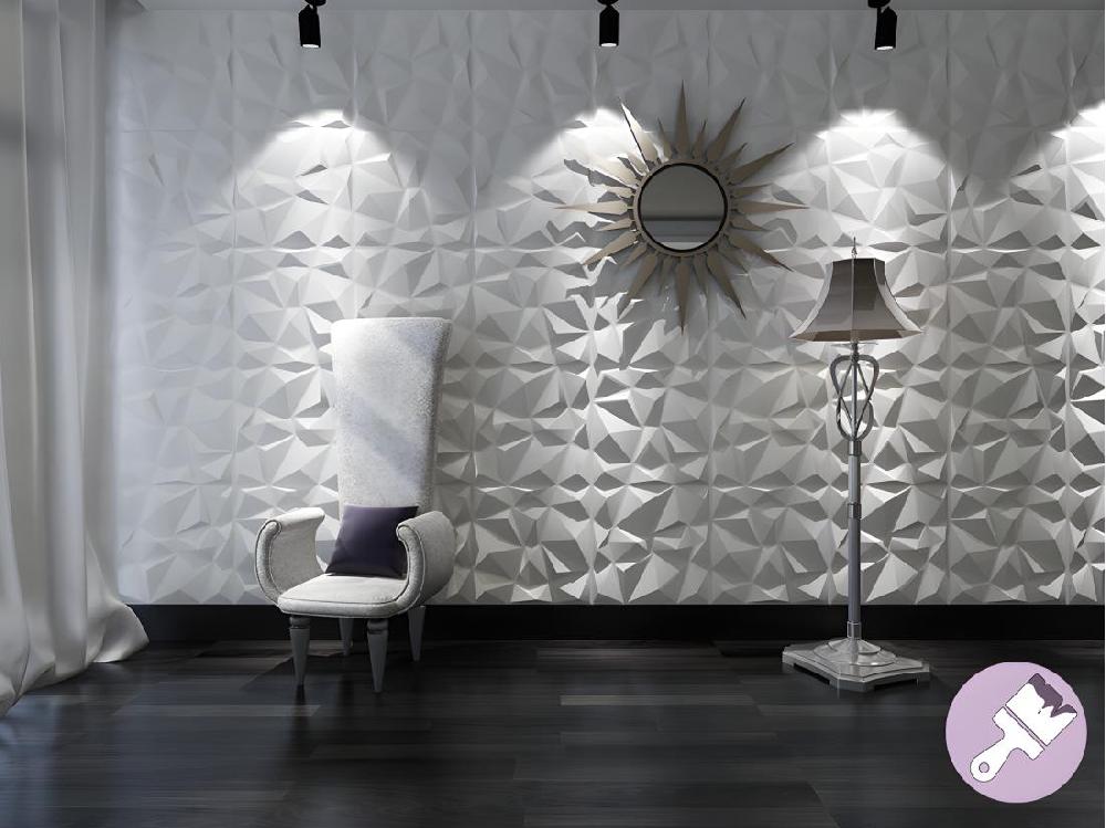 Vente Unique Panneau Mural 3D à Peindre - Pack De 3m² - Lot De 12 Pièces - ANGLY