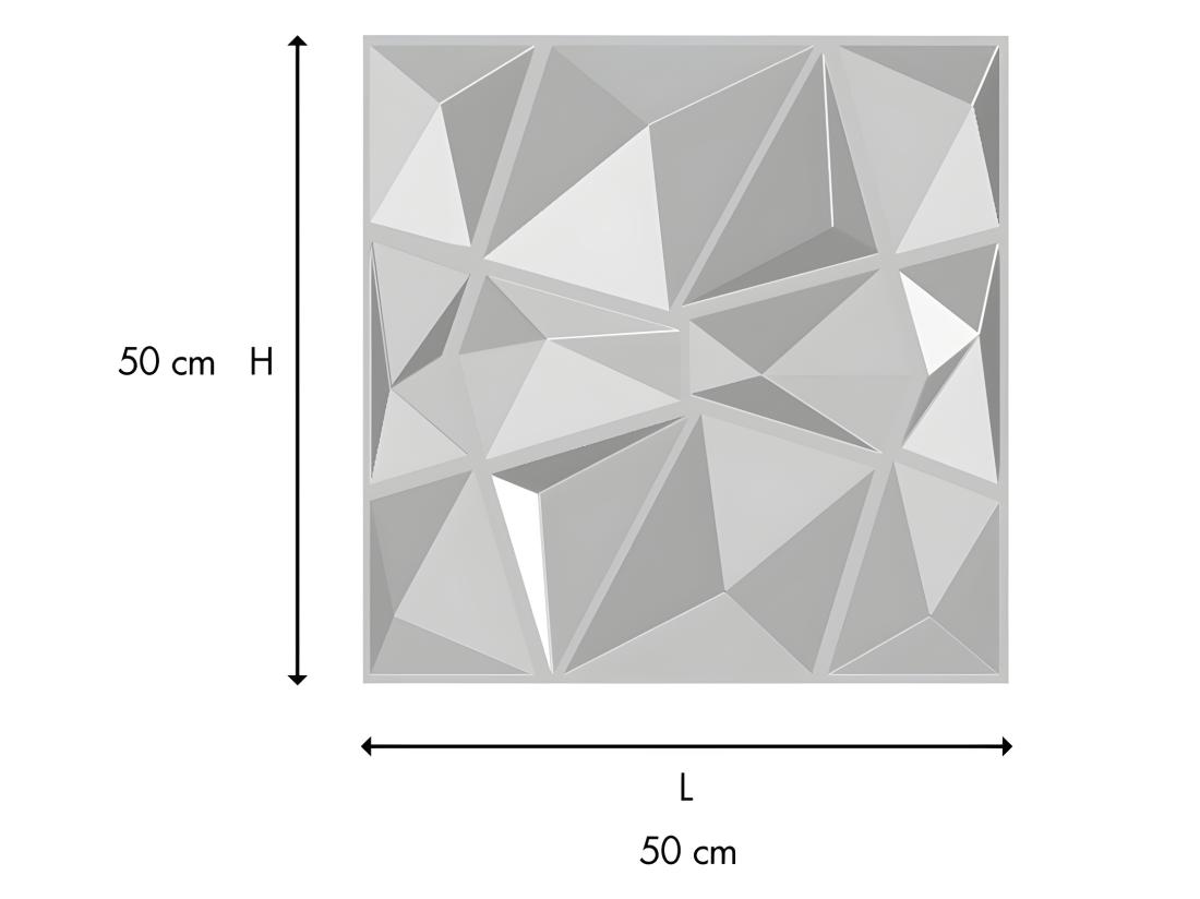 Vente Unique Panneau Mural 3D à Peindre - Pack De 3m² - Lot De 12 Pièces - ANGLY