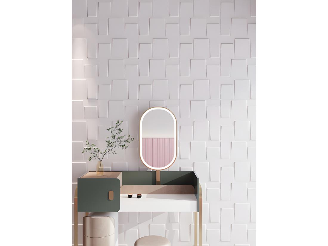 Vente Unique Panneau Mural 3D à Peindre - Pack De 3m² - Lot De 12 Pièces - BRICK