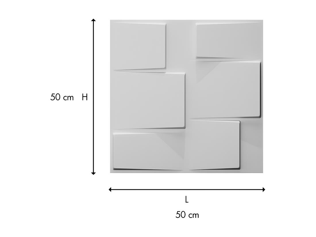 Vente Unique Panneau Mural 3D à Peindre - Pack De 3m² - Lot De 12 Pièces - BRICK