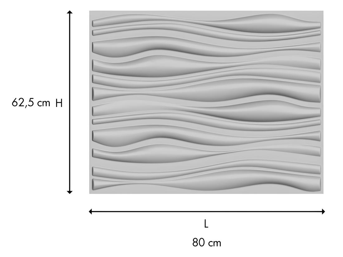 Vente Unique Panneau Mural 3D à Peindre - Pack De 3m² - Lot De 6 Pièces - ONDIA