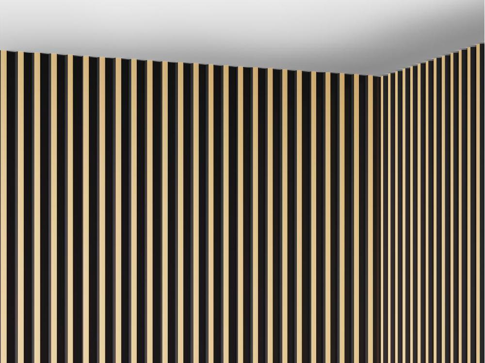 Vente Unique Panneau Mural 3D - Pack De 2 83 M² - Noir Et Doré - Lot De 8 Pièces - CLINTON