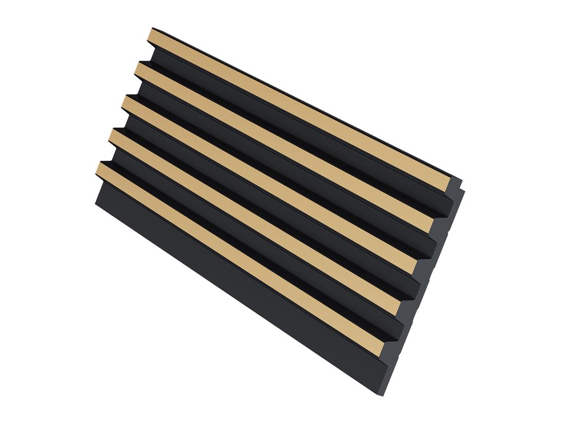 Vente Unique Panneau Mural 3D - Pack De 2 83 M² - Noir Et Doré - Lot De 8 Pièces - CLINTON