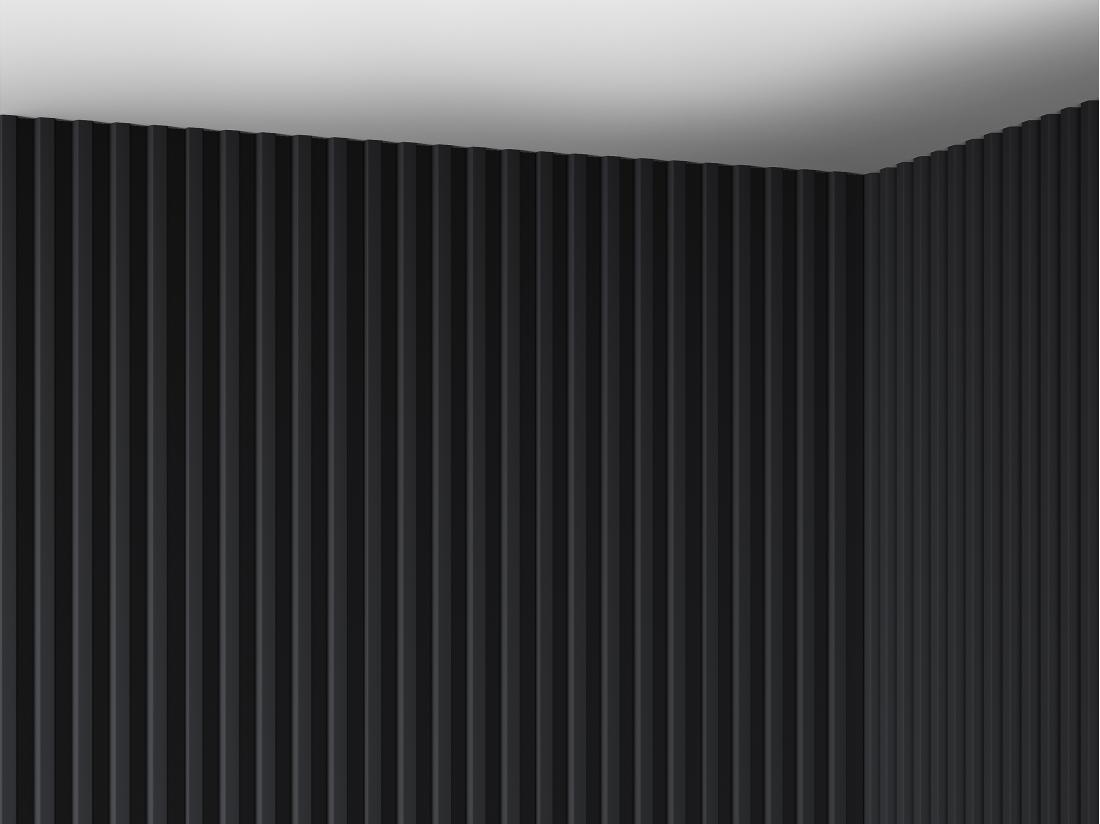 Vente Unique Panneau Mural 3D - Pack De 2 83 M² - Noir - Lot De 8 Pièces - CLINTON
