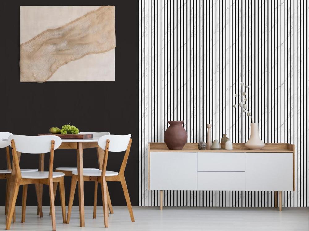 vente unique Panneau mural acoustique - Effet marbre blanc - Pack de 3 12 m² - Lot de 2 pièces - PENCIA