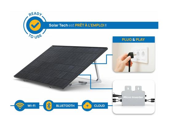Vente Unique Panneau Solaire 400w "Solar Tech" Plug And Play - Kit De Démarrage