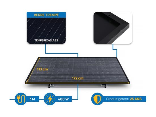 Vente Unique Panneau Solaire 400w "Solar Tech" Plug And Play - Kit De Démarrage