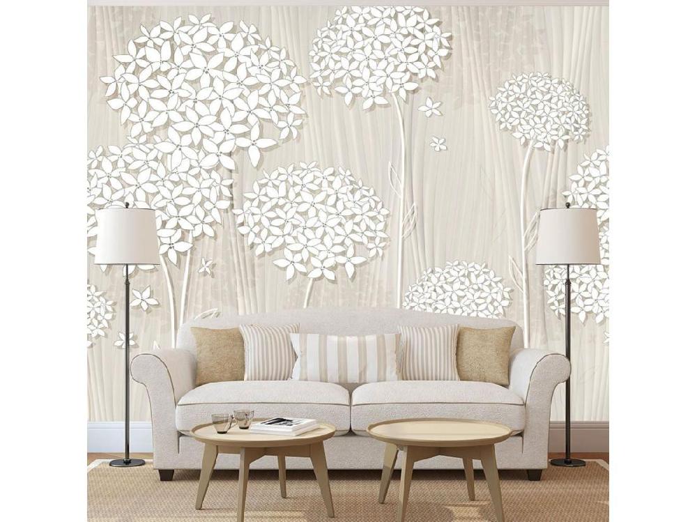 vente unique Papier peint délicatesse crémeuse - 350 x 245 cm