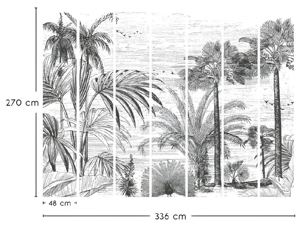 Vente Unique Papier Peint Panoramique L336xH270cm - Engraverad Landskap - Papier Intissé 150gr/m2