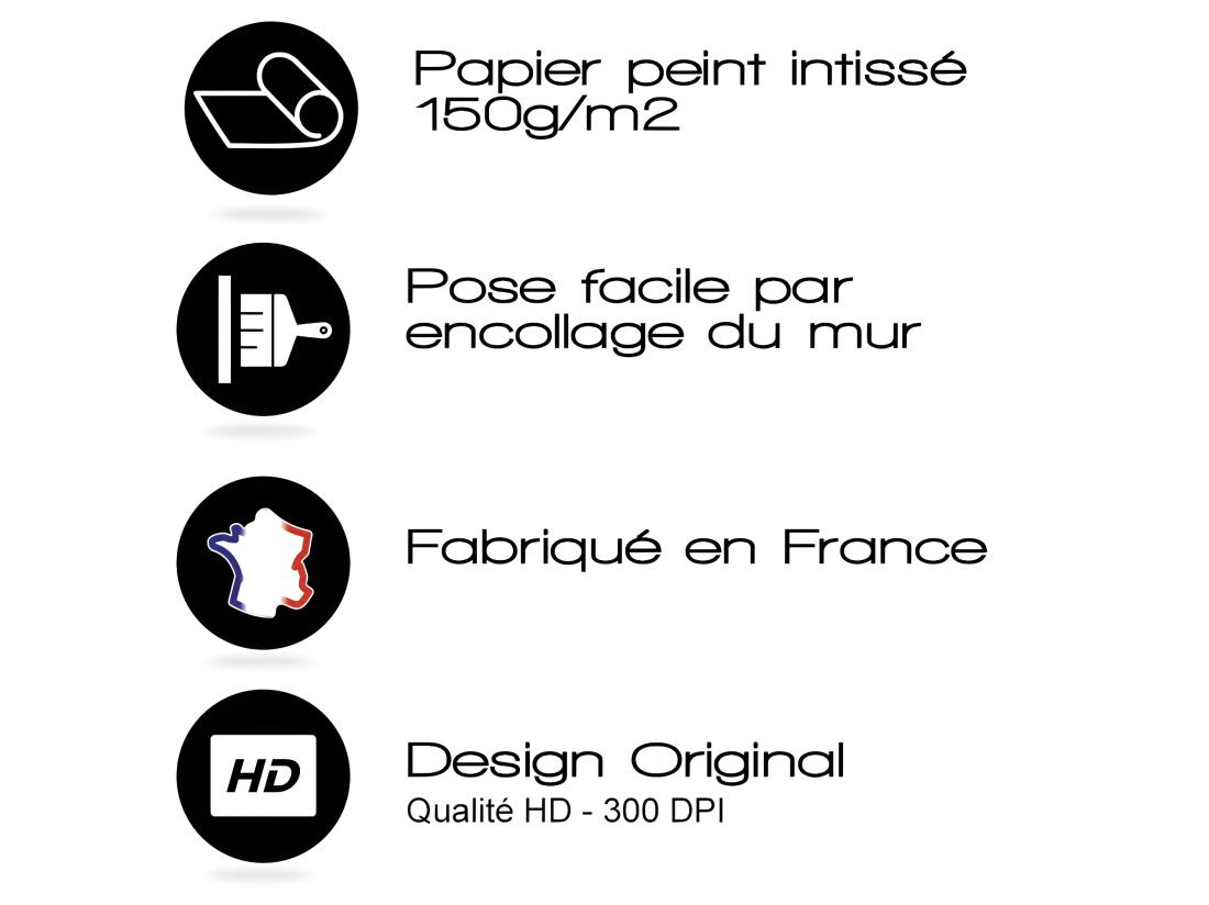 Vente Unique Papier Peint Panoramique L336xH270cm - Engraverad Landskap - Papier Intissé 150gr/m2
