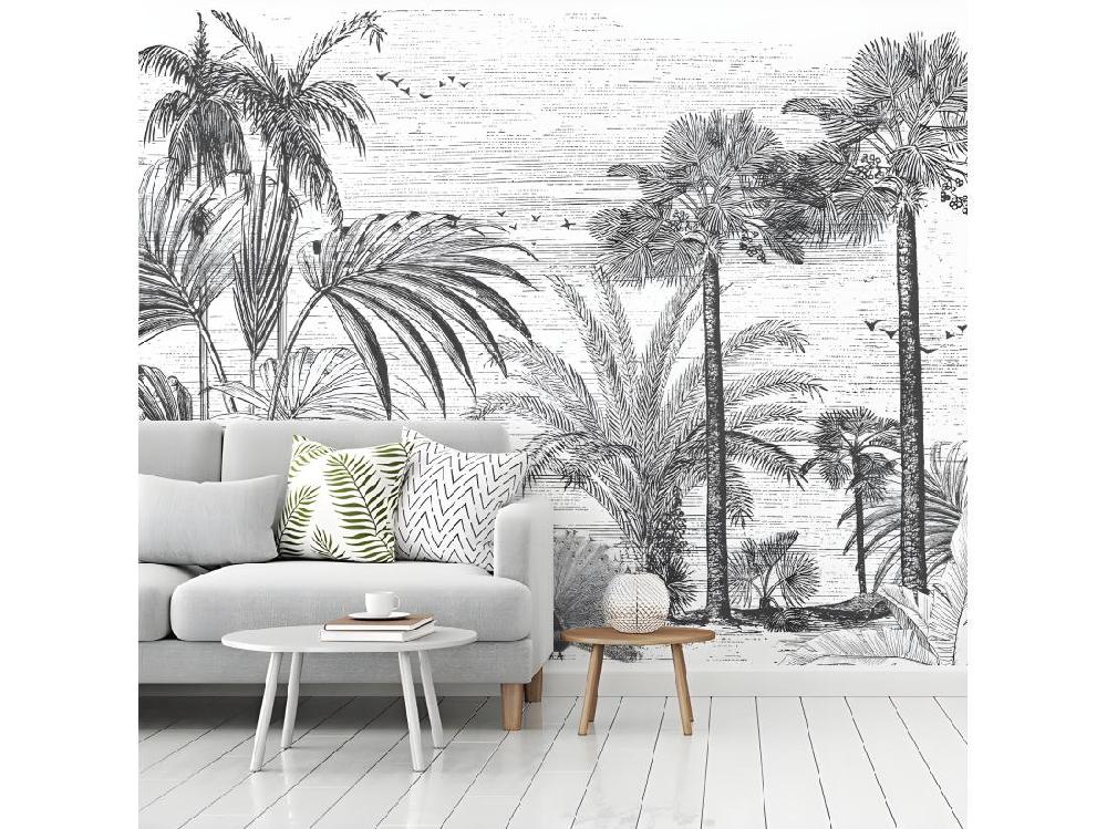 Vente Unique Papier Peint Panoramique L336xH270cm - Engraverad Landskap - Papier Intissé 150gr/m2
