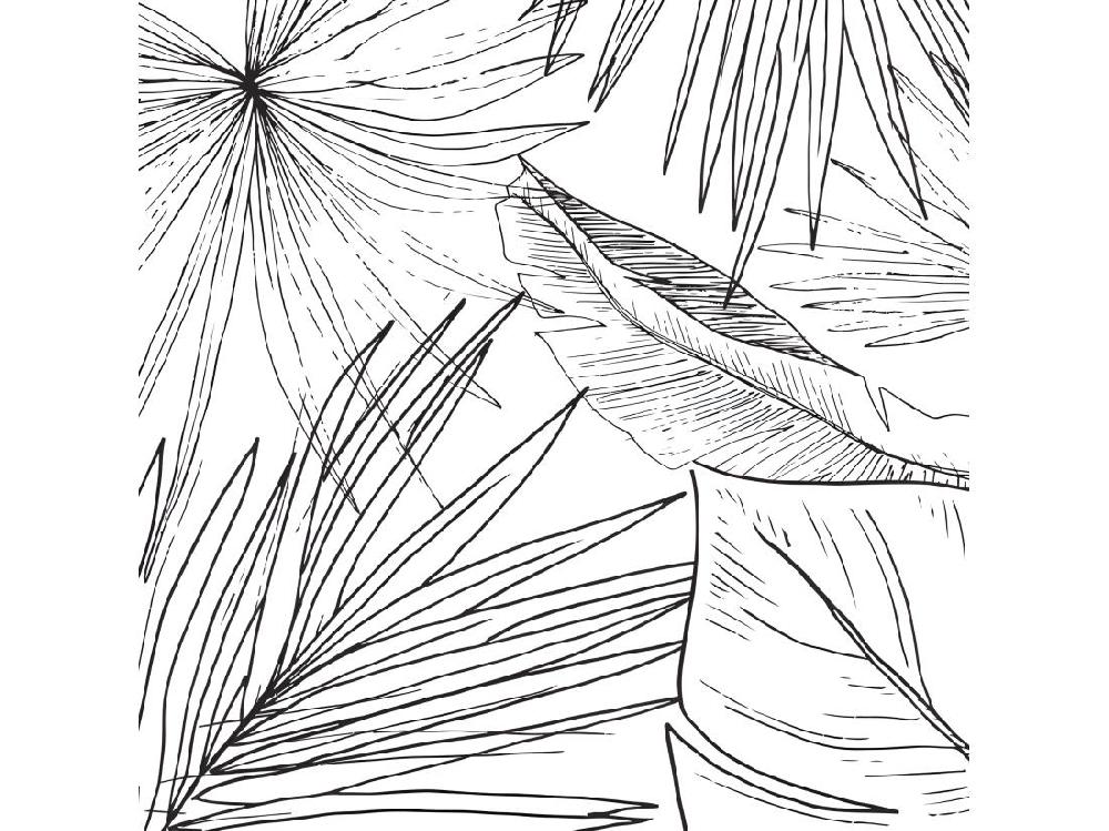 Vente Unique Papier Peint Panoramique L336xH270cm - Lämnar Svart - Papier Intissé 150gr/m2