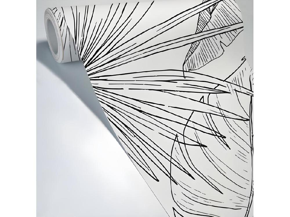 Vente Unique Papier Peint Panoramique L336xH270cm - Lämnar Svart - Papier Intissé 150gr/m2